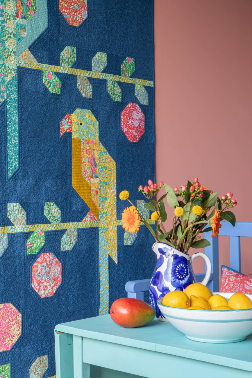 Tilda Patchwork Stoff Baumwolle - Bloomsville Late Bloomer Sapphire